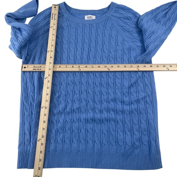Croft & Barrow XL Blue Cable Knit Sweater Acrylic Lightweight - Picture 2 of 5